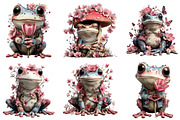 Whimsical Spring Frog Clipart, an Illustration by CraftArtStudio (Thumbnail 4 of 6)