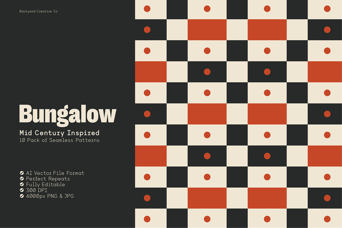 Bungalow - Seamless Pattern Set, a Pattern Graphic by Backyard Creative Co (Photo 1 of 6)