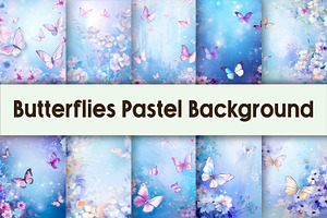 Butterflies Pastel Background