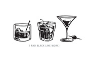 Hand drawn bar drinks illustrations, a Food Illustration by Serifs & Whiskey (Thumbnail 3 of 3)