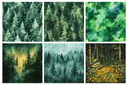 Watercolor Emerald Forest Digital Pa, a Texture Illustration by RobertsArt (Thumbnail 6 of 6)