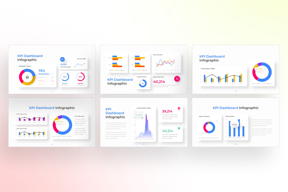 KPI DashBoard PowerPoint - Infographic Template