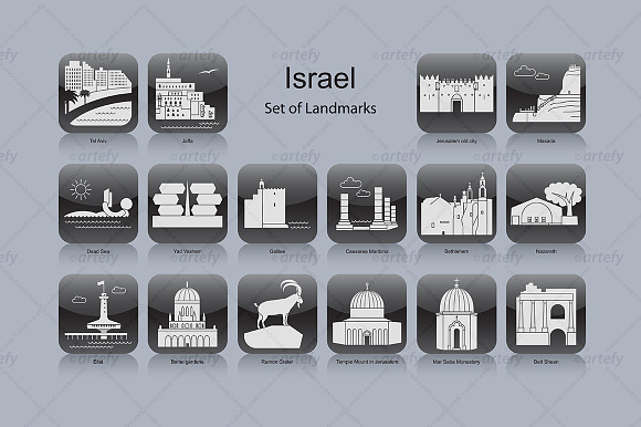 Israel Landmark Icons (16X)