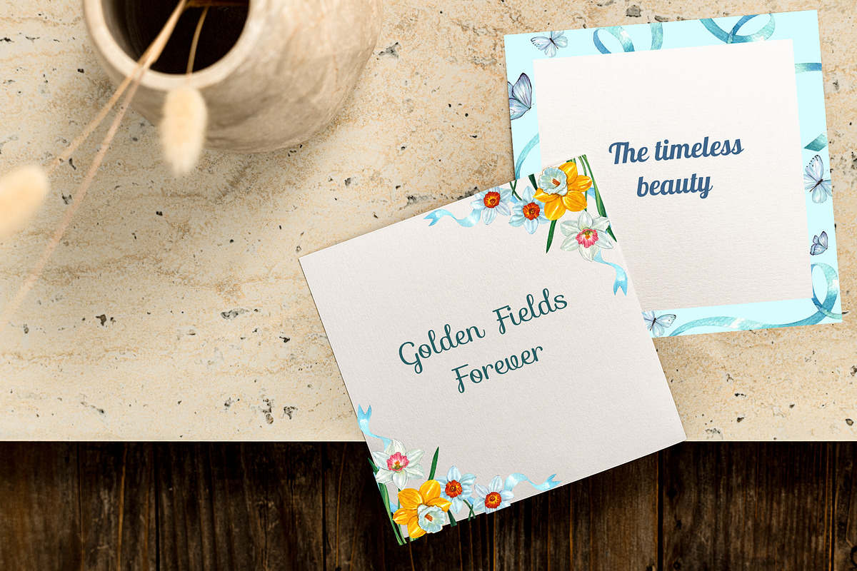 Daffodils and Rabbit Watercolor, an Animal Illustration by CreativeValuation (Photo 11 of 12)