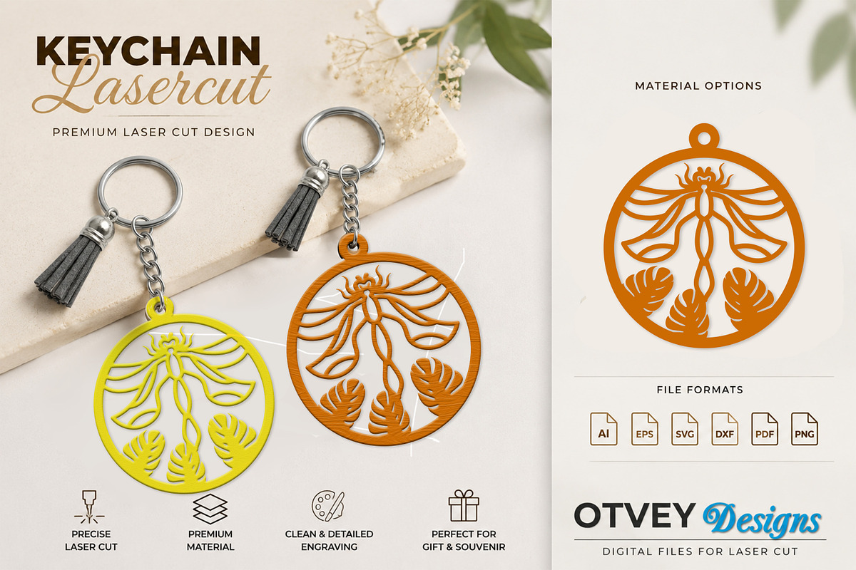 Dragon fly Keychain Lasercut, an Object Graphic by OTVEY DESIGN (Photo 4 of 13)