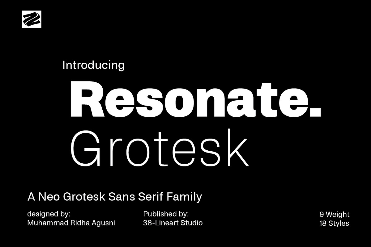 Resonate - Grotesk, a Sans Serif Font by Ridha-38.lineart (Photo 1 of 11)