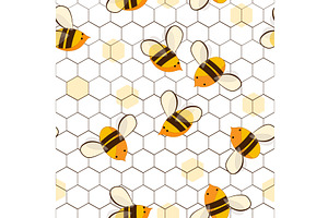 Cute cartoon honey bees on, an Animal Illustration by Toltemara