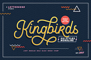 Kingbirds - 6 Styles Monoline Script, a Script Font by Letterhend Studio (Thumbnail 1 of 9)