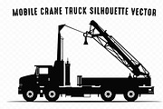 Mobile Crane Truck Vector Silhouette, a Transportation Illustration by Gfx Expert Team (Thumbnail 2 of 3)