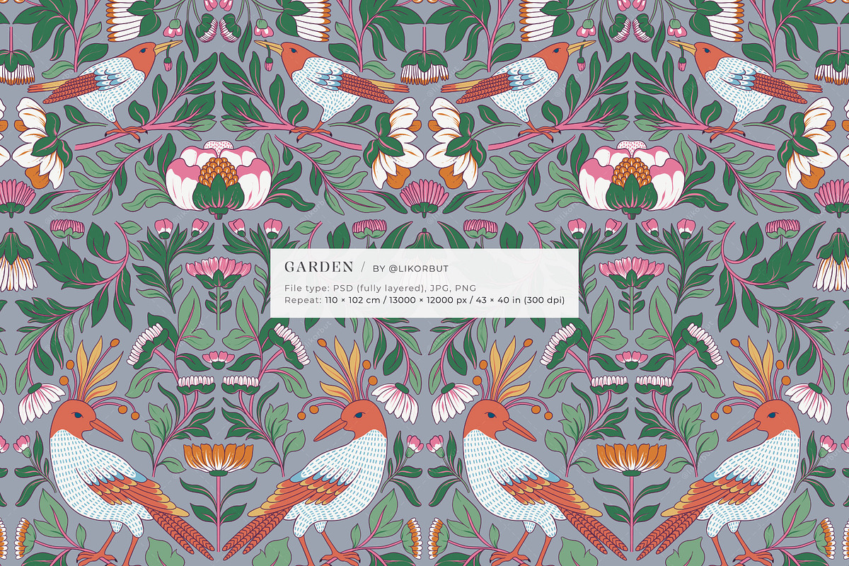 Garden Botanical Pattern and Motifs, a Pattern Graphic by likorbut (Photo 10 of 12)