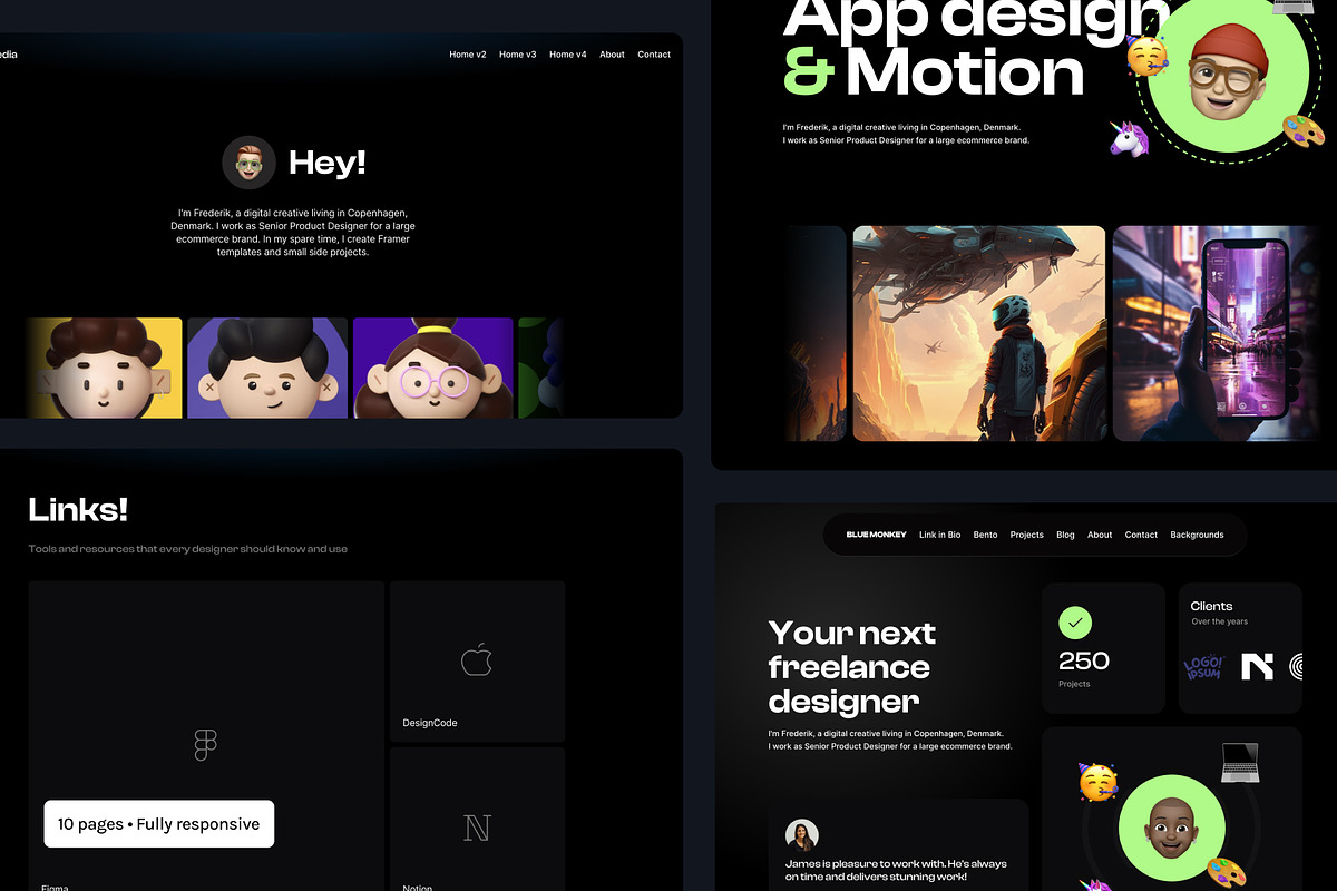Bento Micro Portfolio - Framer, a React Template by Blue Monkey Media (Photo 2 of 6)