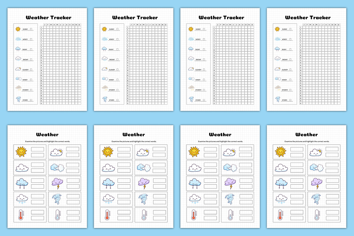 Weather Tracker Canva Interior, a Stationery Template by Designmela01 (Photo 2 of 3)