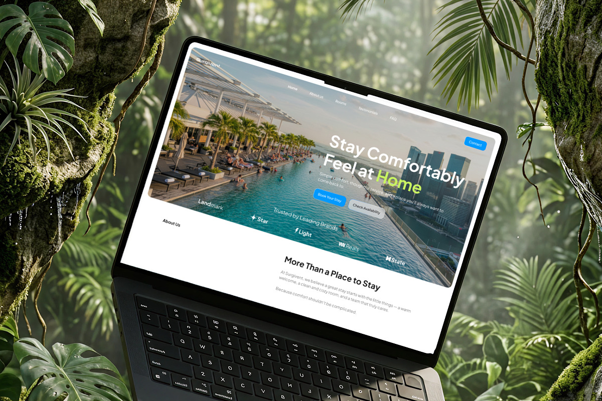 Surgiven - Hospitality Brand Website, a Landing Page Template by Font Kingdom (Photo 2 of 5)