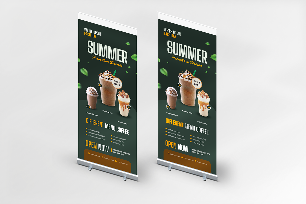 Coffeeshop Promotion Roll Up Banner, a Print Template by Annora Studio (Photo 4 of 5)