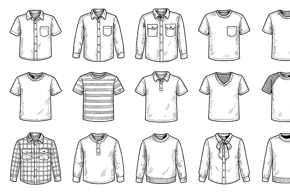 Shirt Icon Set, an Object Graphic by nikagraphic