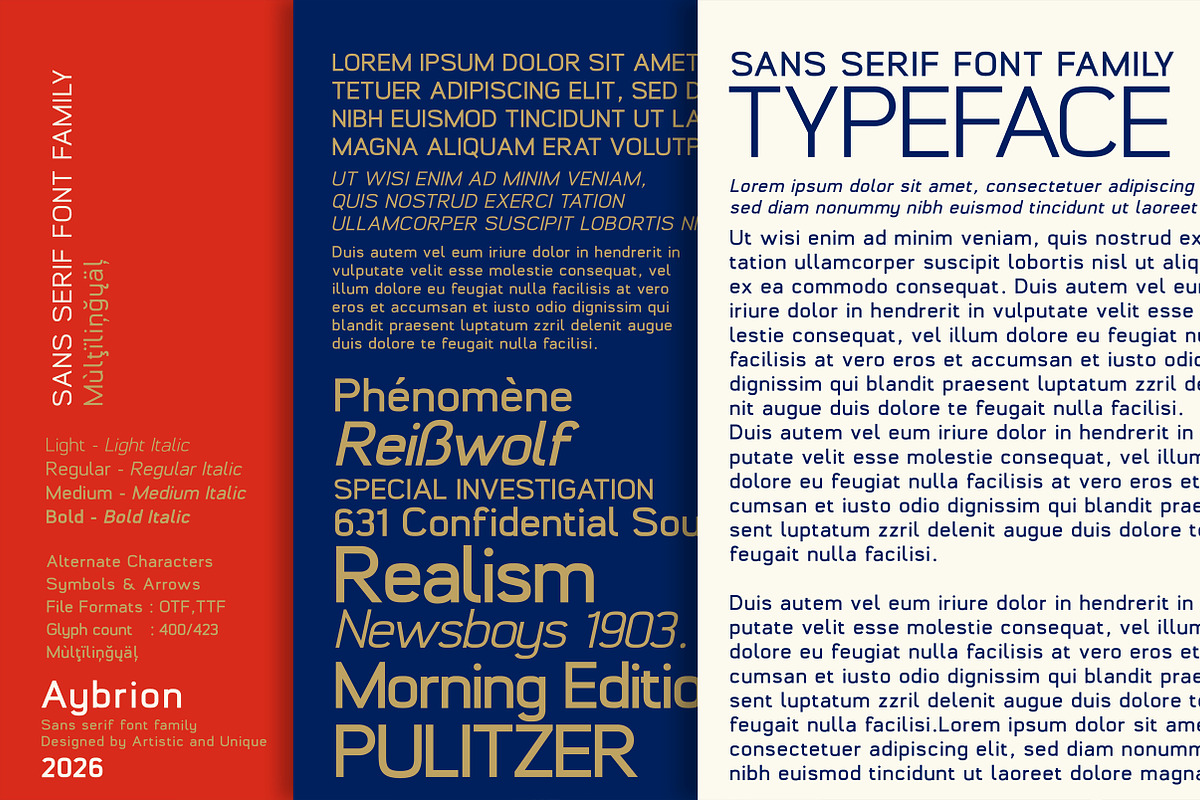 Aybrion - Sans Serif Font Family, a Sans Serif Font by Artistic & Unique (Photo 14 of 15)