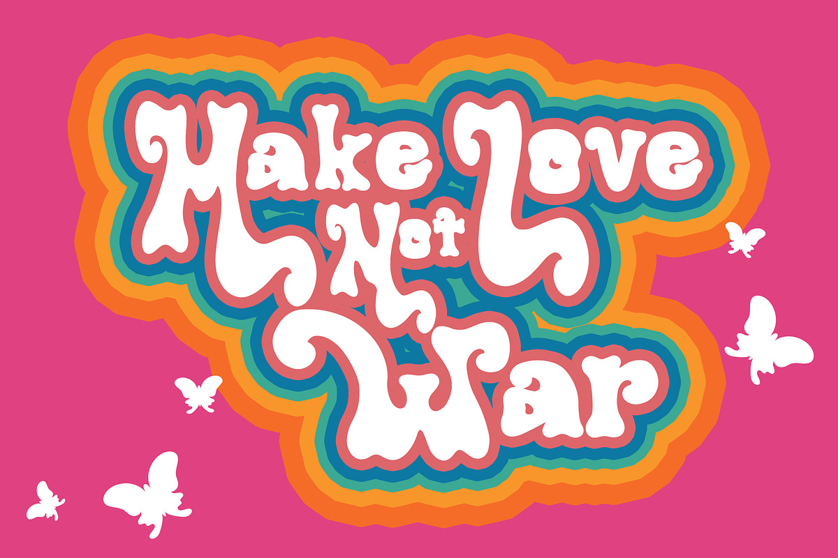 Retrowave Psychedelic Display Font, a Font by Dawnside Graphic (Photo 5 of 9)