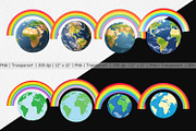 Earth Rainbow Clipart, a Graphic by Artnoy (Thumbnail 2 of 5)