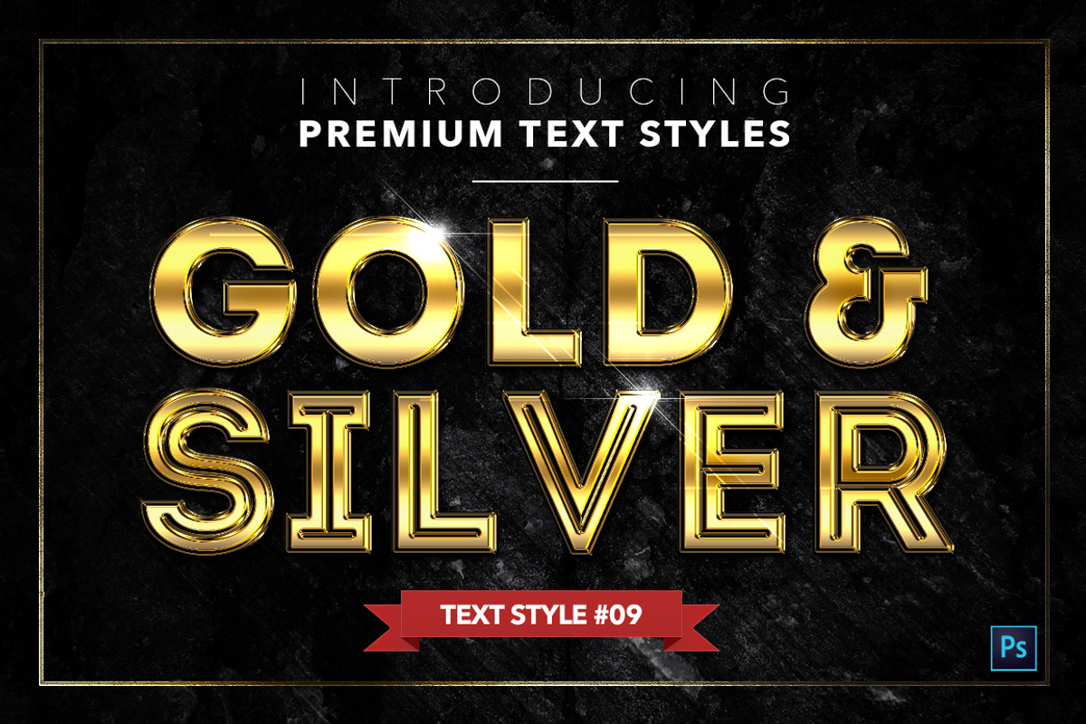 Gold & Silver #6 - 20 Text Styles, a Layer Style Add-On by Jonas Stensgaard (Photo 10 of 23)