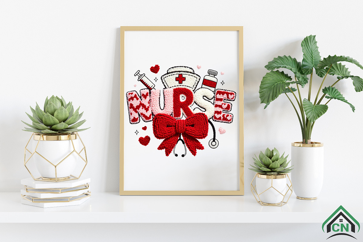 Valentine Nurse Faux Yarn PNG, an Illustration by Craft Nest (Photo 3 of 4)