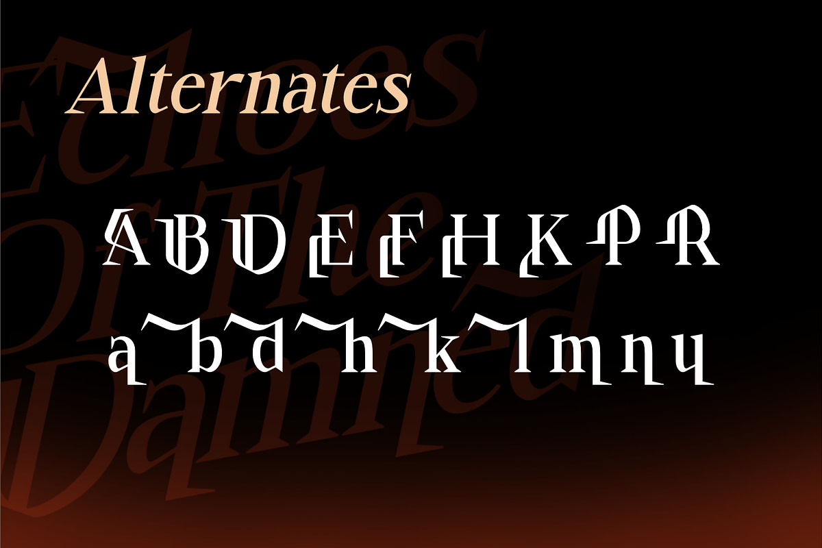 Bonemerch - Modern Gothic Serif Font, a Serif Font by Rishsketch (Photo 6 of 13)
