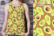 Watercolor Avocado Seamless Patterns, a Food Illustration by OlDm_Shop (Thumbnail 4 of 10)