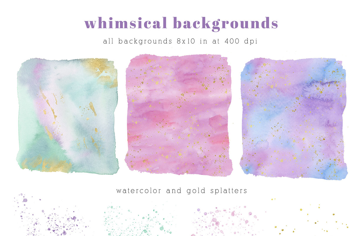 Watercolor Unicorn Clip Art, a Texture Illustration by Hello Muse Design (Photo 3 of 6)