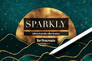 SPARKLY BRUSHES FOR PROCREATE, a Brush Add-On by seamless team (Thumbnail 1 of 8)