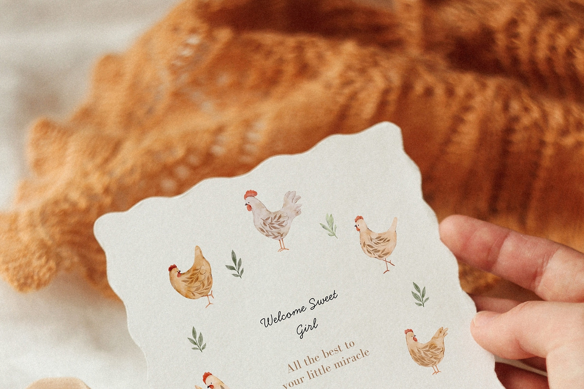 Watercolor Chickens Collection, an Animal Illustration by Jenteva Art (Photo 7 of 18)