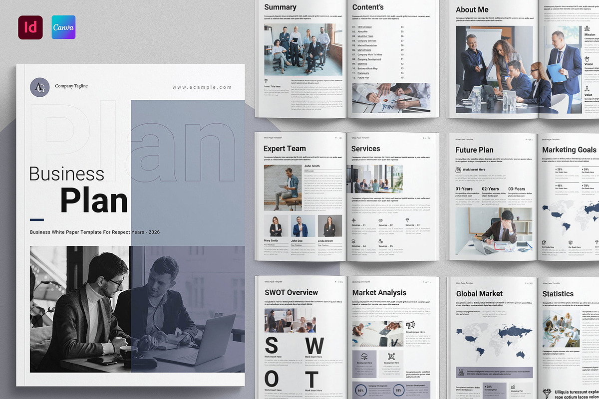 Business Plan Template, a Brochure Template by GoldenGrid Studio (Photo 1 of 11)