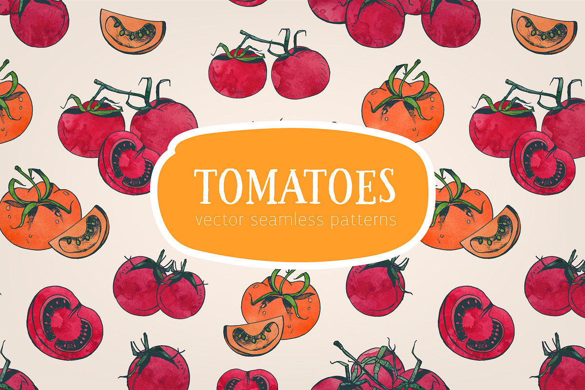 Seamless pattern with tomatoes, a Pattern Graphic by Good Studio (Photo 1 of 9)