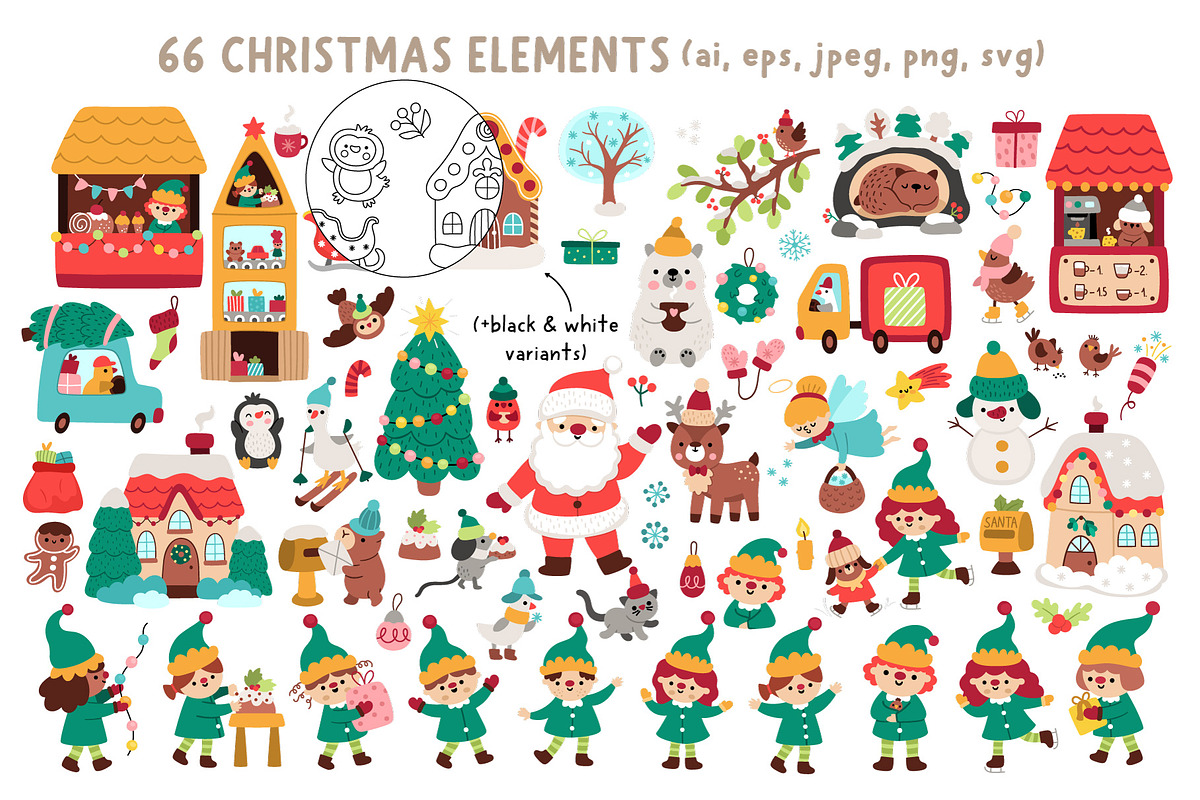 Christmas village clipart kit, an Object Graphic by Lexi Claus (Photo 2 of 8)
