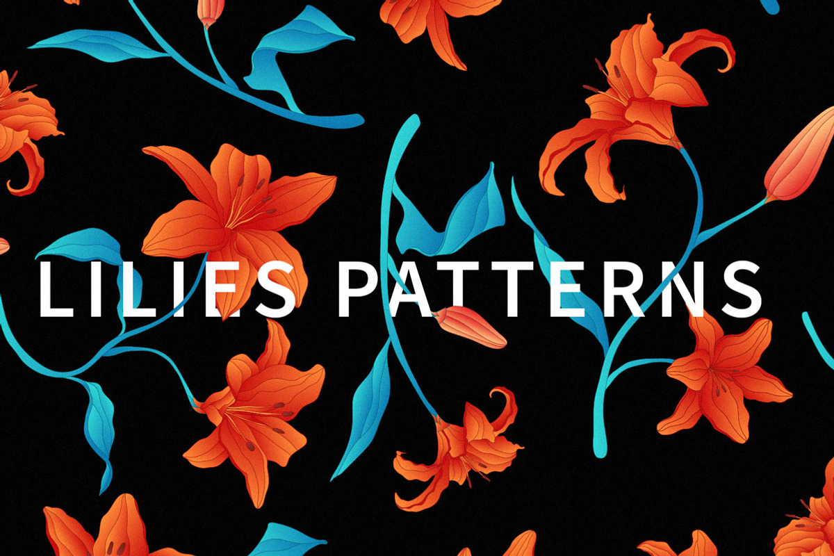 Lilies patterns, a Pattern Graphic by Hellgram (Photo 1 of 6)