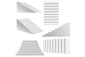 white stairs set., an Object Illustration by piter.goskov
