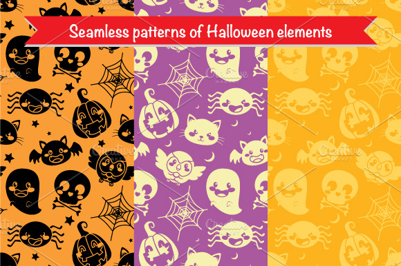 Three Seamless Halloween Patterns preview 5