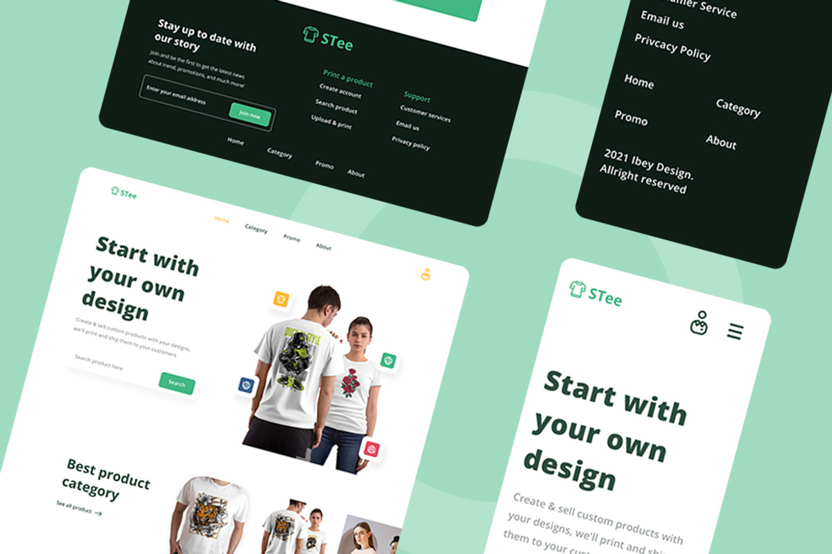 Print on Demand Web Design, a Wireframe Template by INSPR STD (Photo 2 of 6)