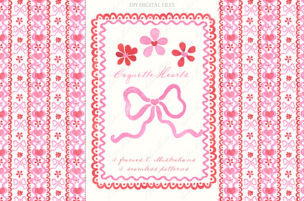 Valentines Day Coquette Bows Heart, a Graphic by LABFcreations