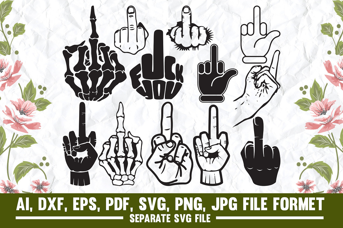 Middle Finger svg, an Object Graphic by VectorArtPrintableDesign