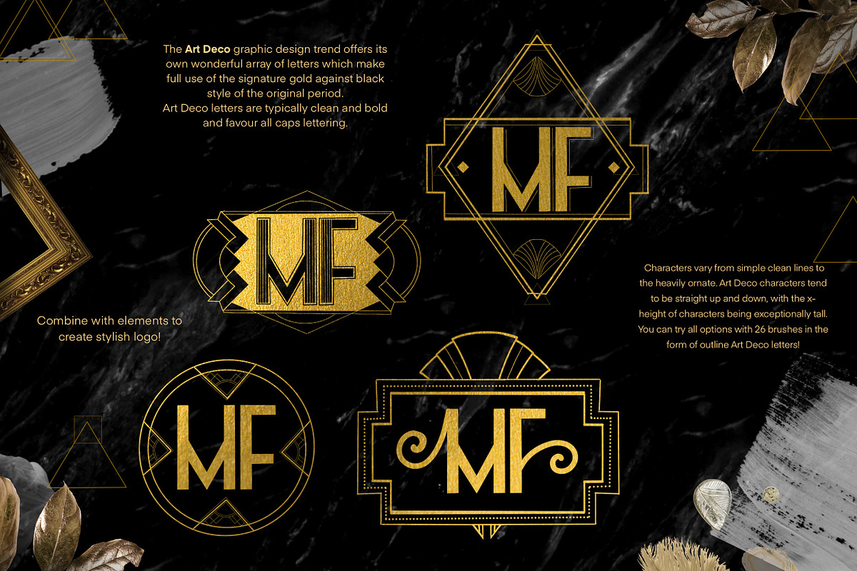 Art Deco Creator Kit, a Brush Add-On by Letter Elfa Studio (Photo 9 of 13)