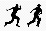 Cricket Player running Silhouettes, a Person Illustration by Gfx Expert Team (Thumbnail 2 of 3)