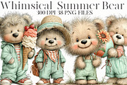 Whimsical Summer bear Clipart, an Illustration by Designworld (Thumbnail 1 of 8)