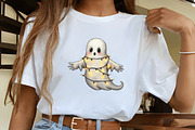 Halloween Cute Ghost Clipart PNG, an Illustration by CrexoraLab (Thumbnail 4 of 5)
