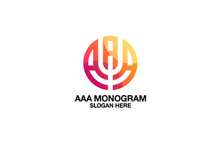 triple letter a vector template logo
