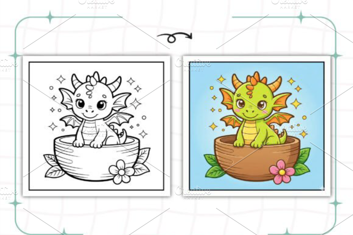 Dragons Coloring Book KDP, an Animal Illustration by Ink Gallery (Photo 3 of 9)