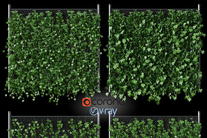 Hop leaves on the fence 3d model, an Architecture 3D Model by rnax