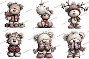 Adorable Christmas Bear Clipart, an Illustration by DreamArtGraphic (Thumbnail 5 of 5)