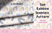 Sun Rainbow Seamless Pattern, a Graphic by RimzStudio (Thumbnail 1 of 5)