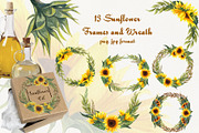 Sunflowers Watercolor Set, a Food Illustration by BarvArt (Thumbnail 6 of 15)