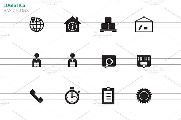 Logistics Icons On White