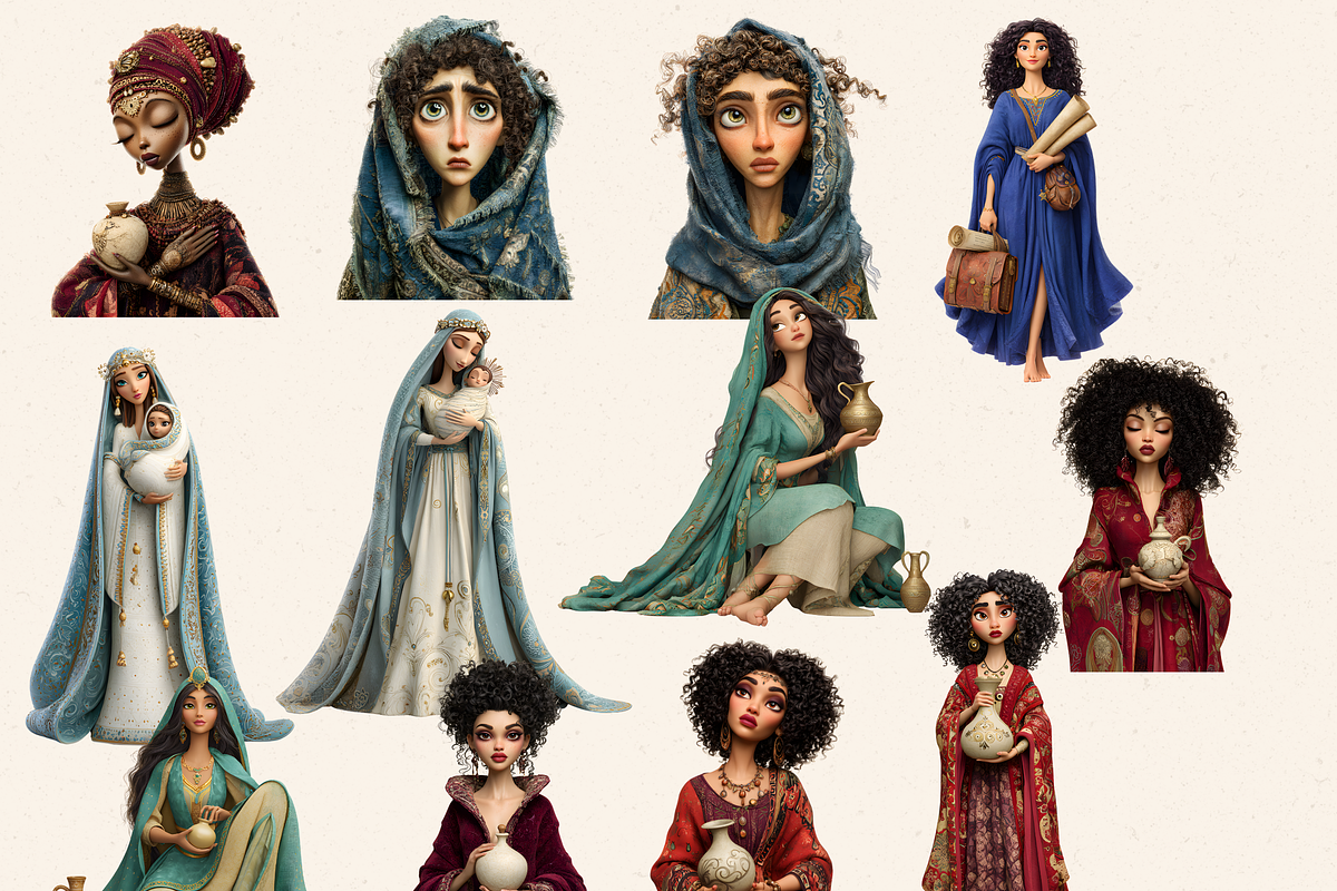 NEW TESTAMENT WOMEN CLIPART PACK, a Person Illustration by Daring Digies (Photo 5 of 10)